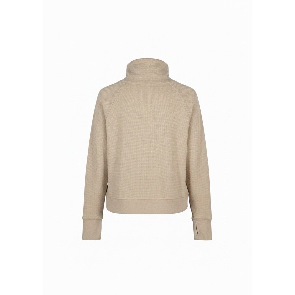 Pact Small Waffle Knit Sweatshirt Pullover Snap Oatmeal 100% Organic Cotton - Picture 3 of 13